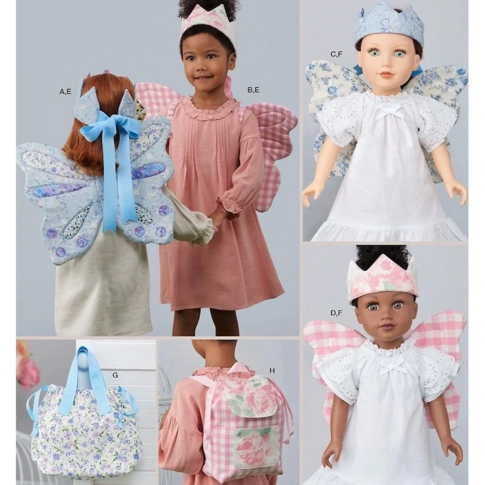 Simplicity R11752 Laura Ashley Sewing Pattern Wings Crown Tote Backpack OS S-M-L